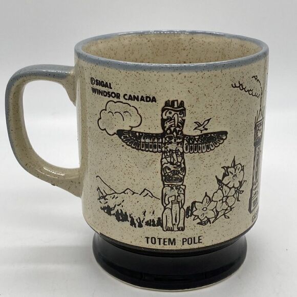 Sigal Bro. VTG Japan Vancouver B.C. Etched Brown Speckled Glazed Stoneware Mug - Picture 3 of 10